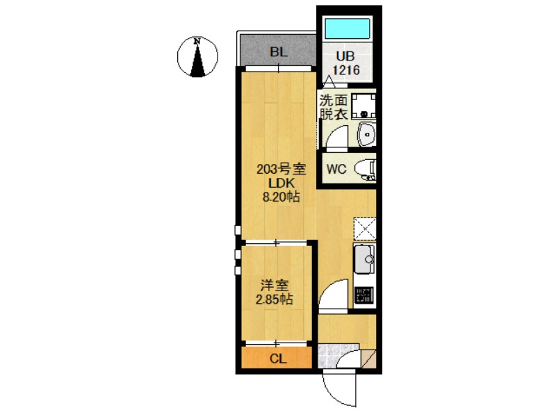 【仙台市宮城野区宮千代のアパートの間取り】