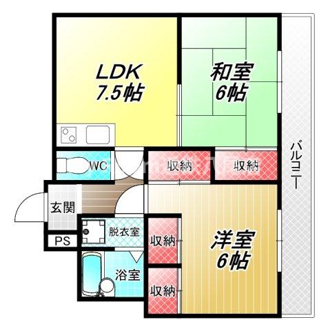 志紀ロイヤルハイツの間取り