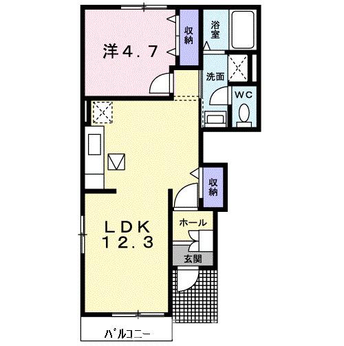 三豊市詫間町松崎のアパートの間取り