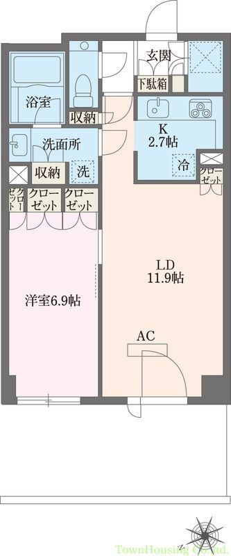 港区麻布十番のマンションの間取り