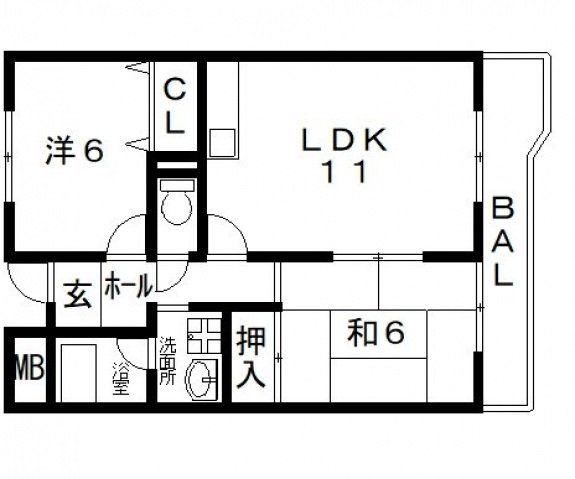 【八尾市高美町のマンションの間取り】