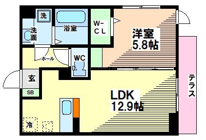 府中市日新町のアパートの間取り