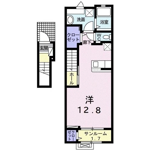 長岡市大山のアパートの間取り