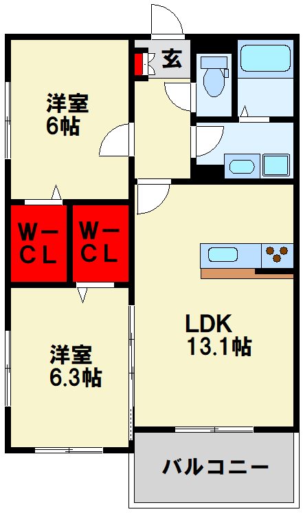 レクシーズ槻田IIの間取り