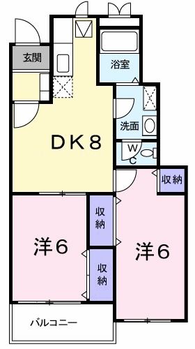 三木市芝町のアパートの間取り