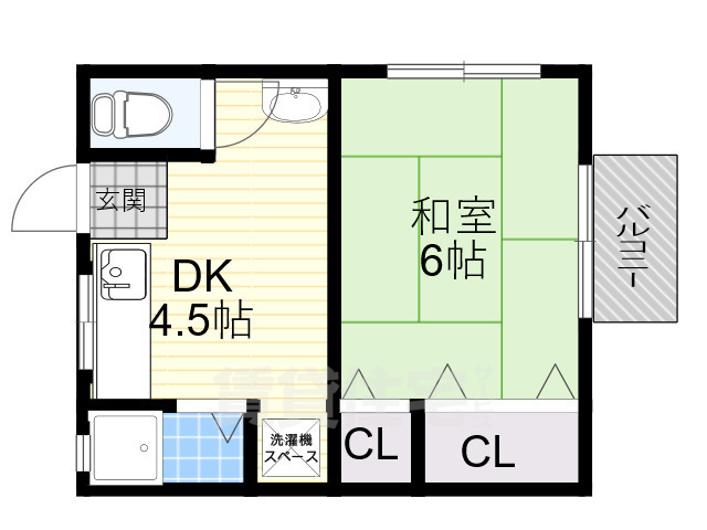 吹田市山田市場のアパートの間取り