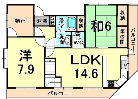 ランドマーク尼崎中央の間取り