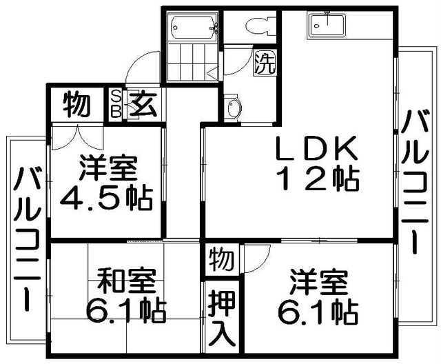 サンライズ星田Ａ棟の間取り