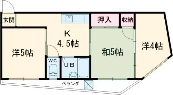 西多摩郡瑞穂町長岡のマンションの間取り