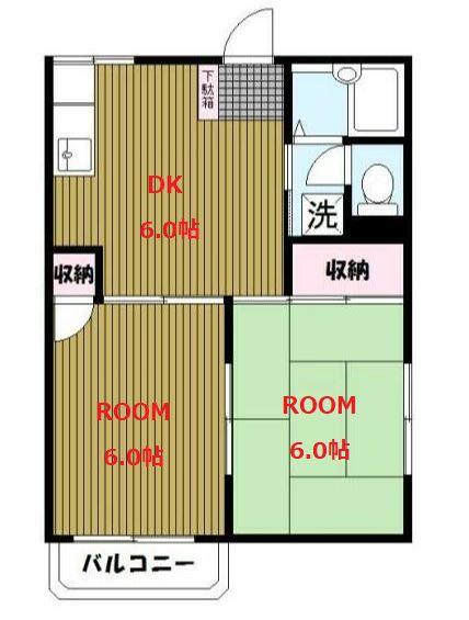 【横浜市磯子区洋光台のアパートの間取り】