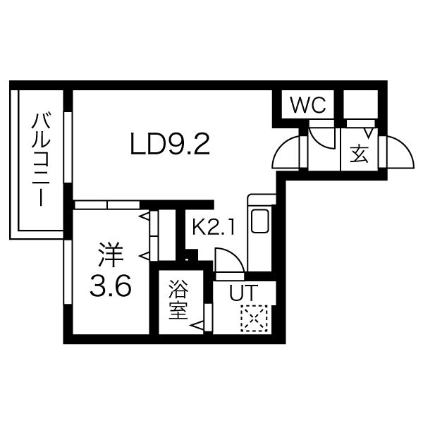 札幌市東区北三十八条東のマンションの間取り