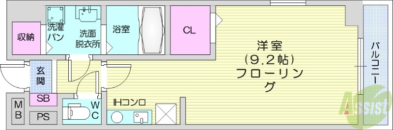 名取市美田園のアパートの間取り