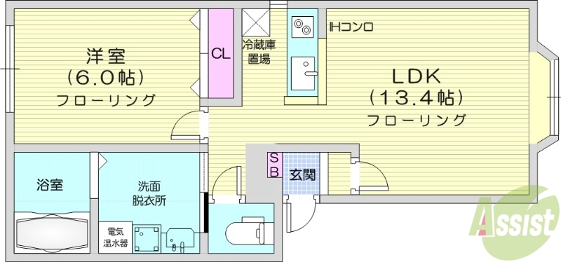 【エスティドーム栄町の間取り】