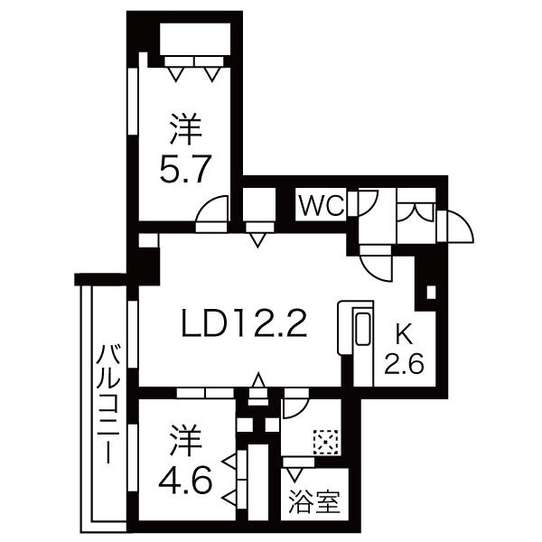 【札幌市西区宮の沢三条のマンションの間取り】