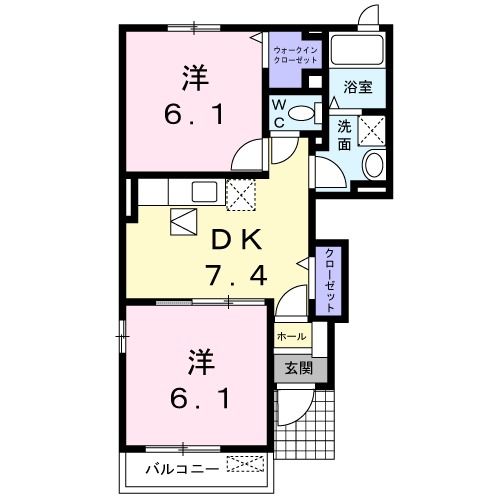 東かがわ市川東のアパートの間取り