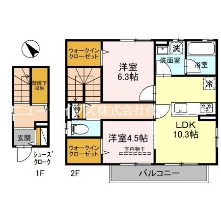 寝屋川市大谷町のアパートの間取り