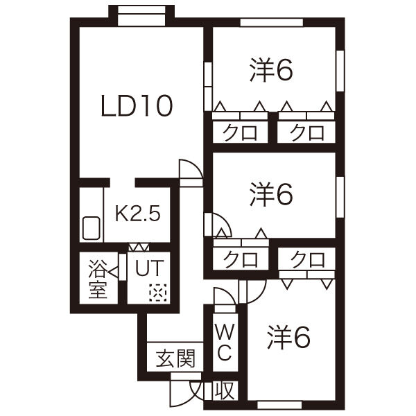 札幌市北区篠路一条のアパートの間取り