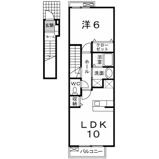 館林市富士原町のアパートの間取り