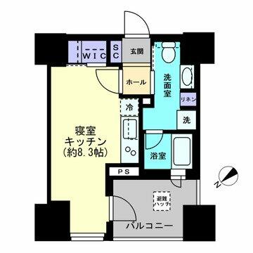 港区海岸のマンションの間取り