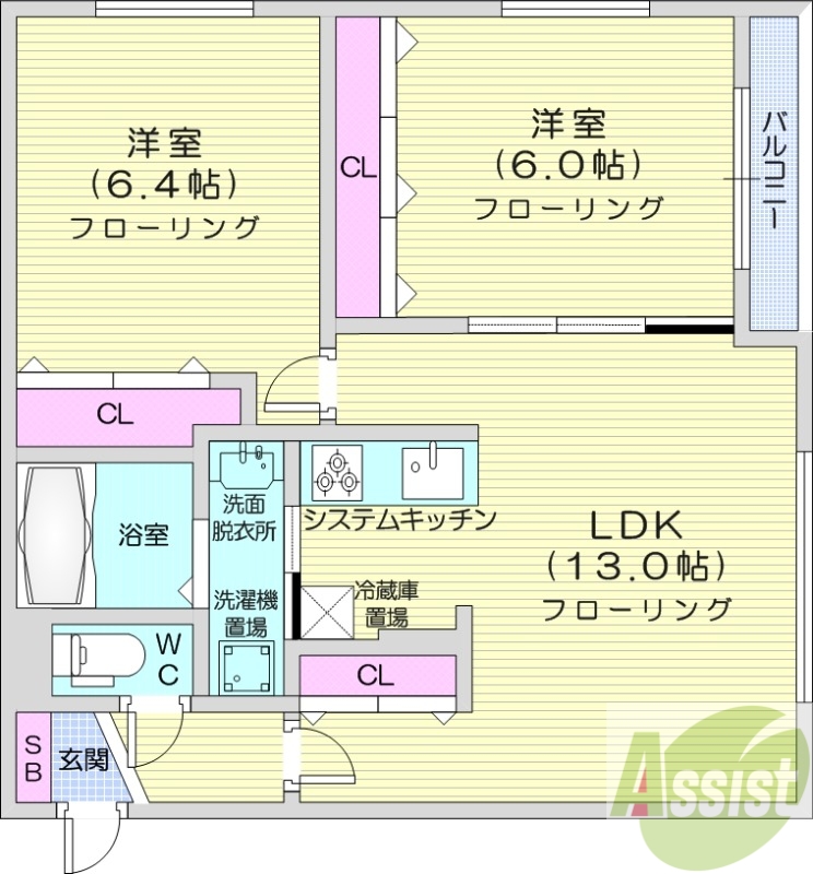 プラムクリークRの間取り