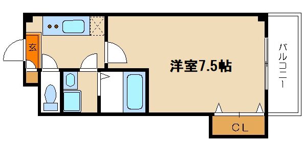 京都市北区小山中溝町のマンションの間取り