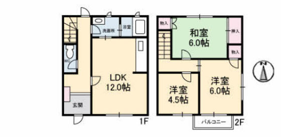 【メゾネット祇園　Ａ棟の間取り】