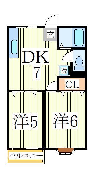 我孫子市白山のアパートの間取り