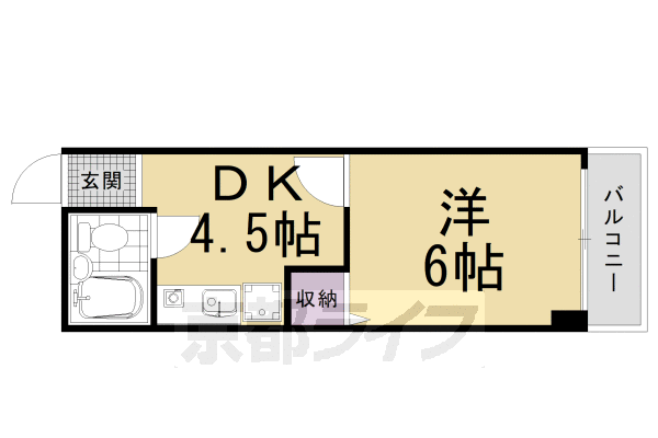 京都市東山区三吉町のマンションの間取り