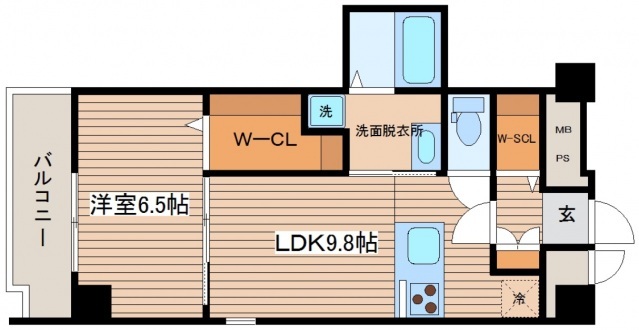 広島市中区東平塚町のマンションの間取り