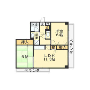 八尾市山本町のマンションの間取り