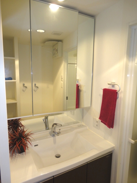 洗面設備　独立洗面台あり、毎朝おしゃれに忙しい女性の方におすすめです