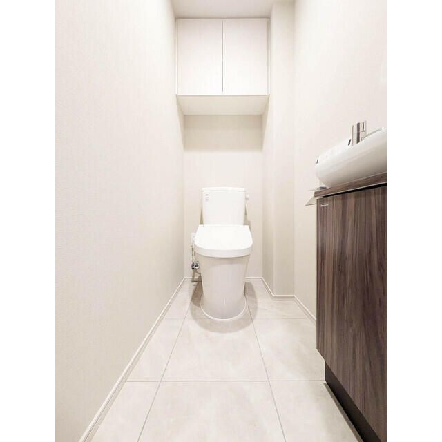 トイレ　落ち着いた色調のトイレです