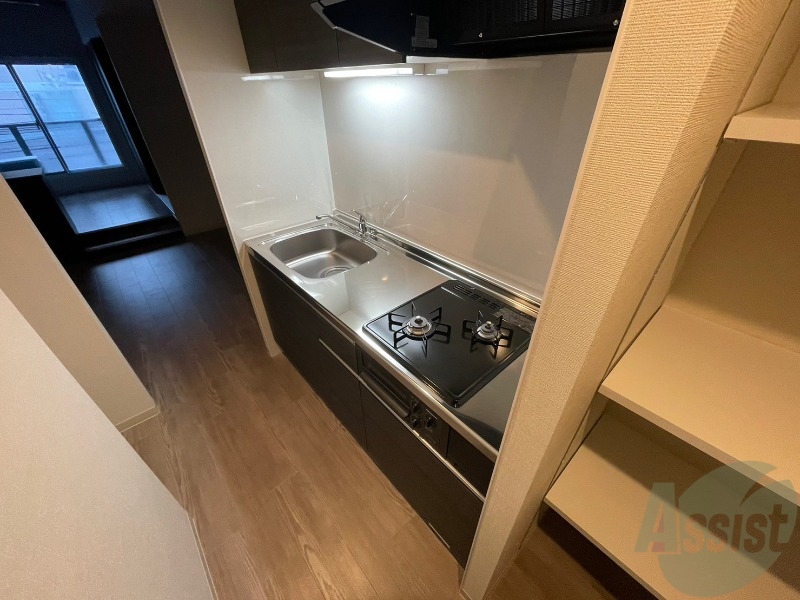 キッチン　２口システムキッチンですのですぐにお料理に使えます！