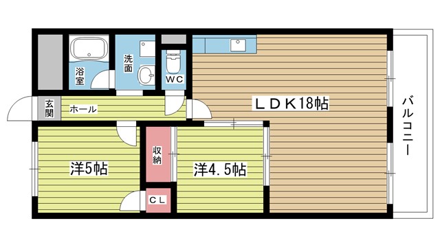 大阪モノレール本線 柴原阪大前駅 徒歩17分 4階建 築38年の間取り写真