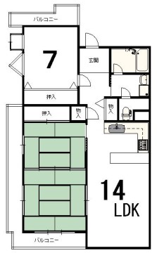 地下鉄烏丸線 鞍馬口駅 徒歩5分 7階建 築39年の間取り写真
