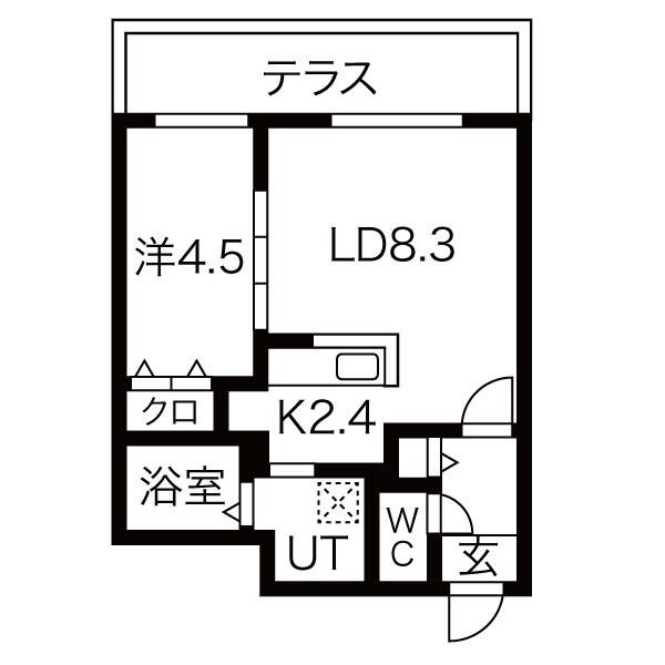 地下鉄東西線 バスセンター前駅 徒歩9分 5階建 築4年の間取り写真
