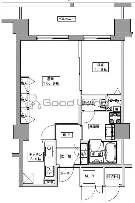 地下鉄七隈線 薬院駅 徒歩5分 17階建 築19年の間取り写真