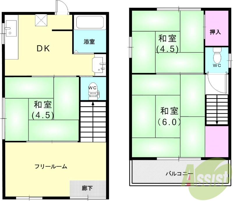 湊山町戸建ての間取り写真