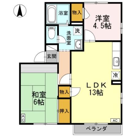 とさでん交通後免線 鹿児駅 徒歩15分 2階建 築33年の間取り写真