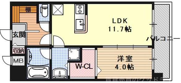 グランデュア京東一条の間取り写真