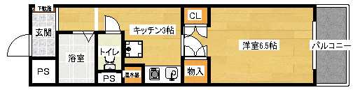 広島市南区的場町のマンションの間取り