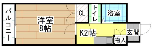 北九州市小倉北区片野新町のマンションの間取り