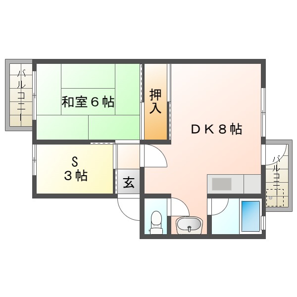 銀の馬車道壱番館A棟の間取り