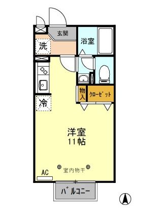 宇都宮市陽南のアパートの間取り