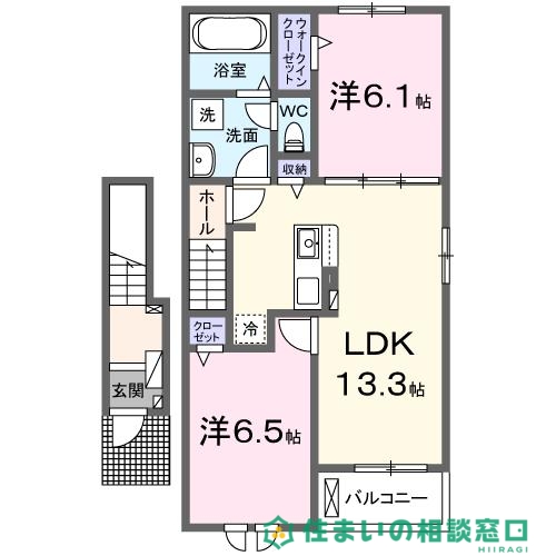 岡崎市山綱町のアパートの間取り