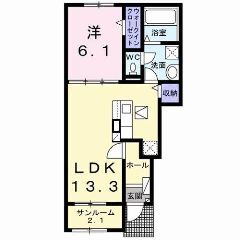 行橋市南大橋のアパートの間取り