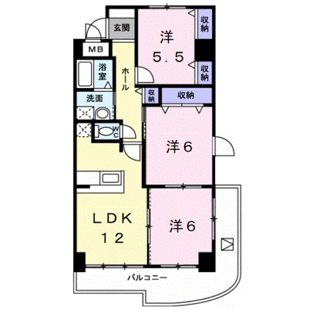 和歌山市毛見のマンションの間取り