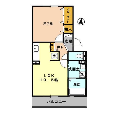 合志市幾久富のアパートの間取り