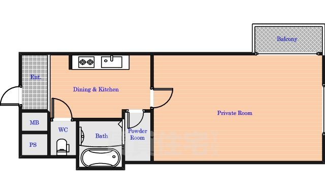 生駒市壱分町のマンションの間取り