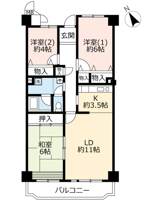 ＵＲ今津浜パークタウンの間取り